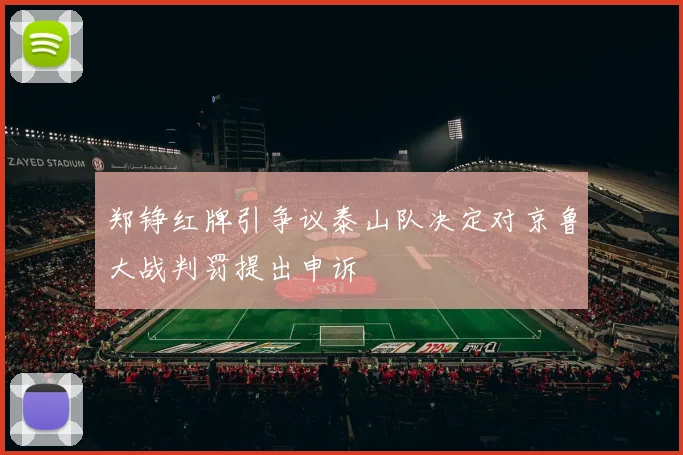 郑铮红牌引争议泰山队决定对京鲁大战判罚提出申诉